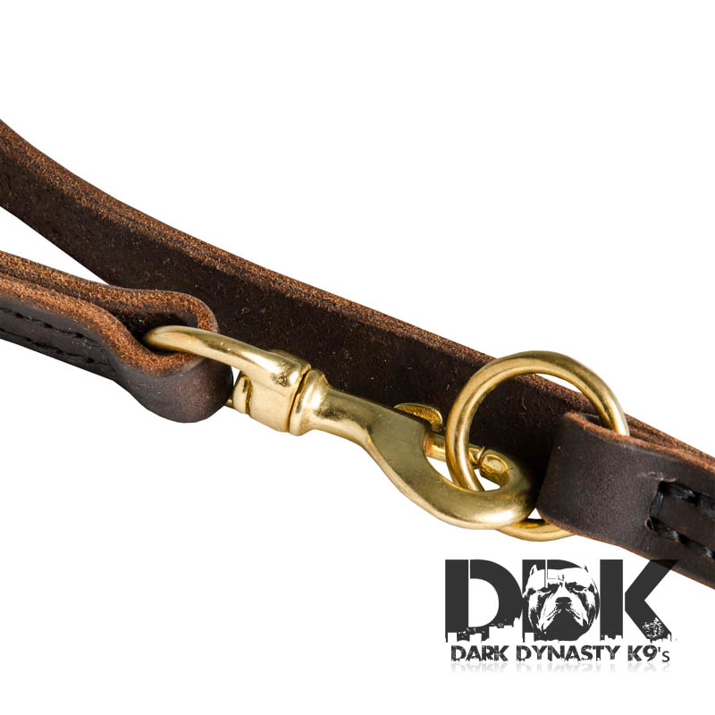 ‘Rise of Pitbulls’ Stitched Leather Dog Leash